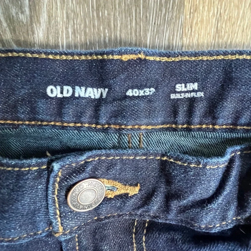 Old Navy Slim Built-In Flex Jeans Mens 40x32 Dark Wash Indigo Stretch Denim